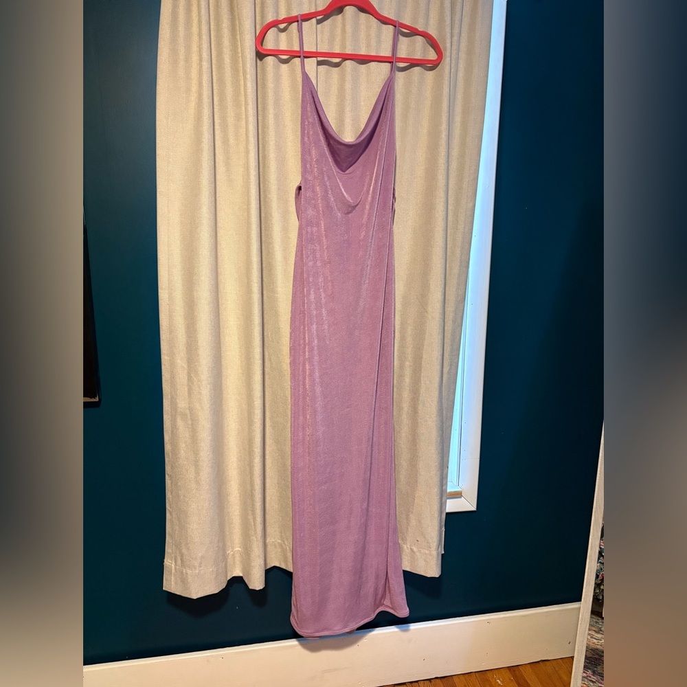 Lucy in the Sky Slinky cowl neck/low back Purple Dress Medium